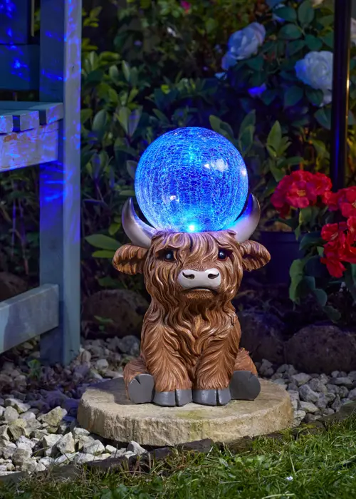 A photo of Highland Cow Solar Light Decoration