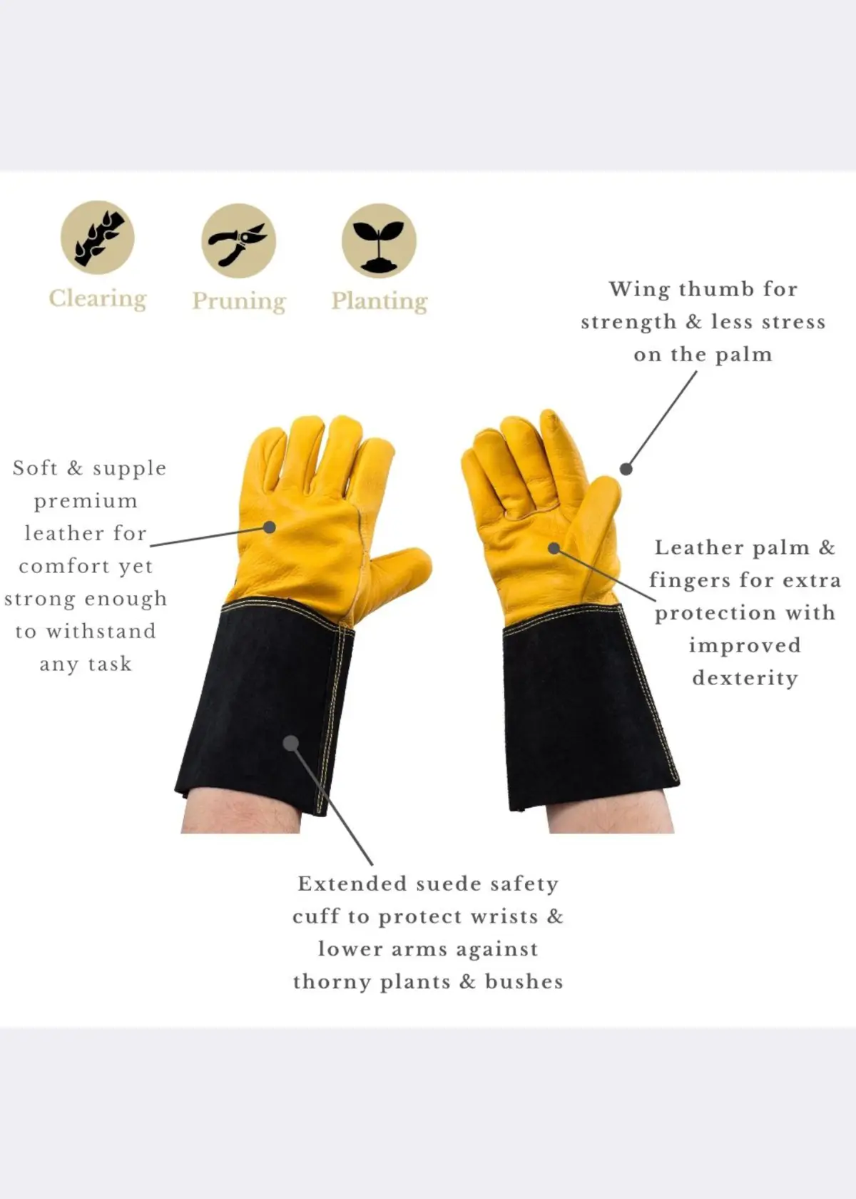 A photo of Kent & Stowe Luxury Gauntlet Ladies Gardening Gloves Medium