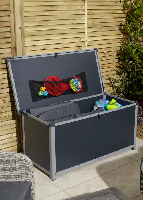 A photo of Airevale 4x2 Outdoor Cushion Box Dark Grey