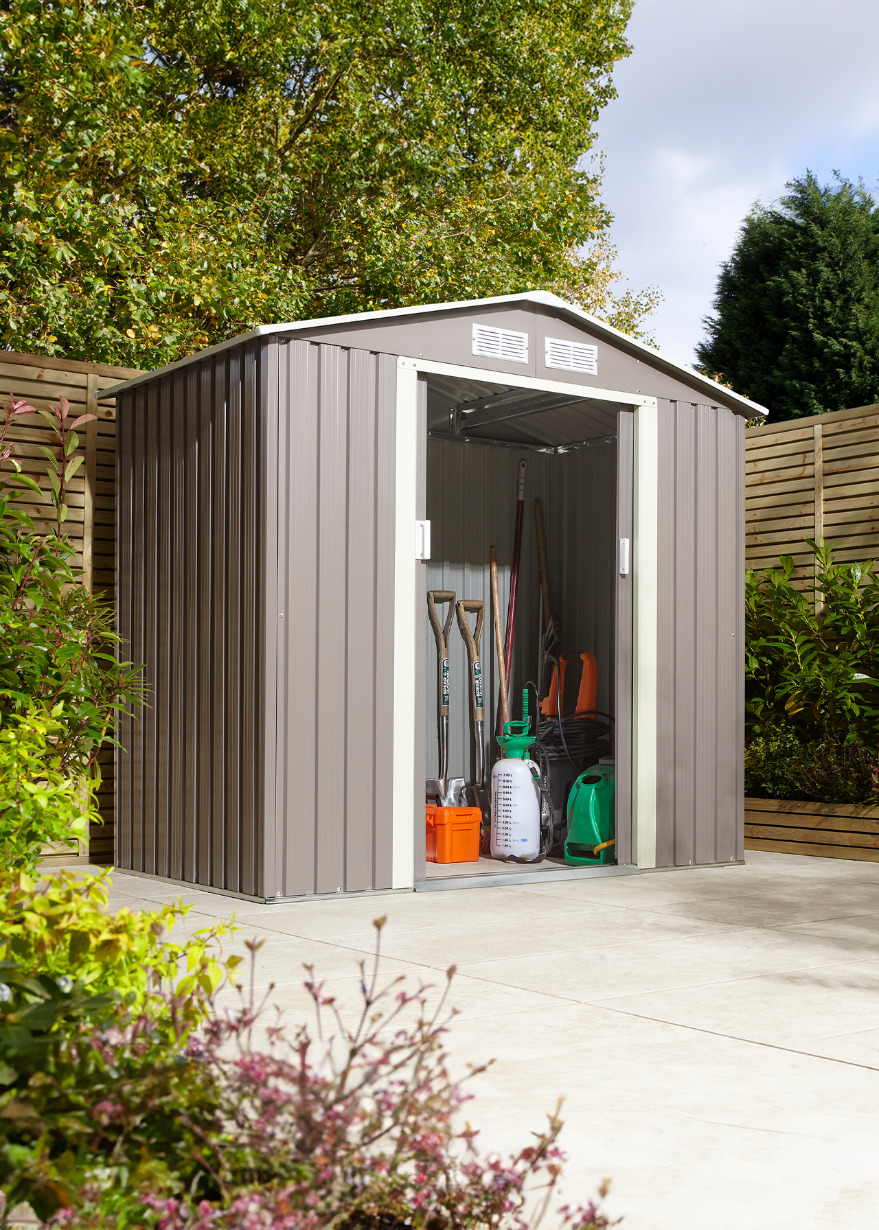 Trentvale 6x4 Metal Apex Shed Light Grey