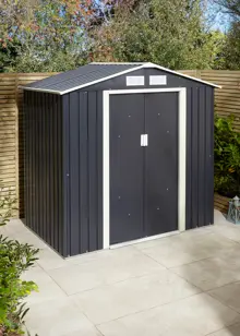 Trentvale 6x4 Metal Apex Shed Dark Grey