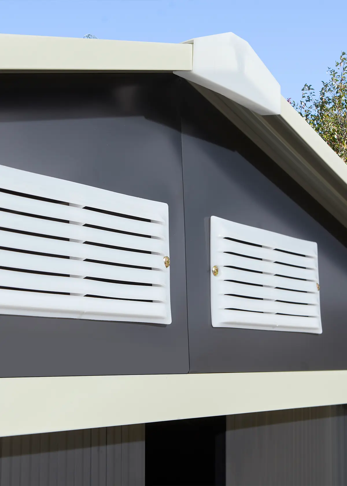 A photo of Trentvale 6x4 Metal Apex Shed Dark Grey