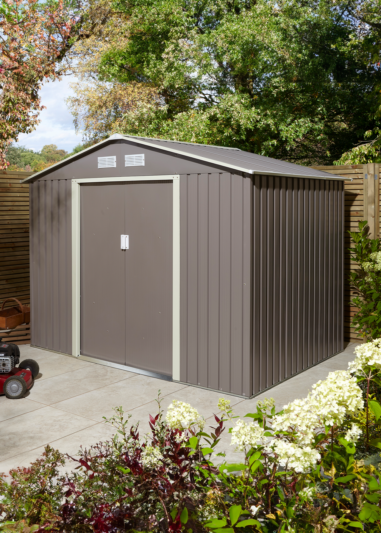 Trentvale 8x6 Metal Apex Shed Light Grey