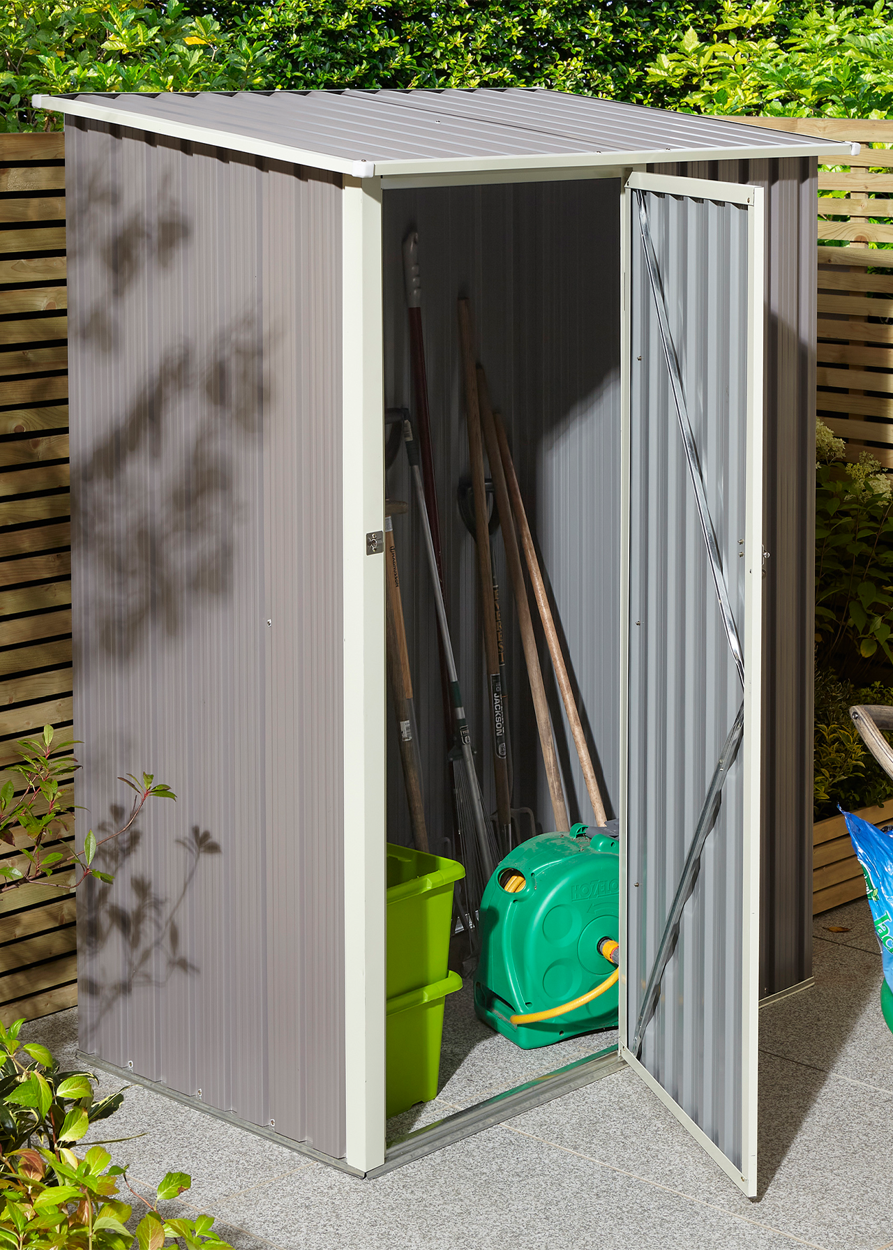 Trentvale 5x3 Metal Pent Shed Light Grey