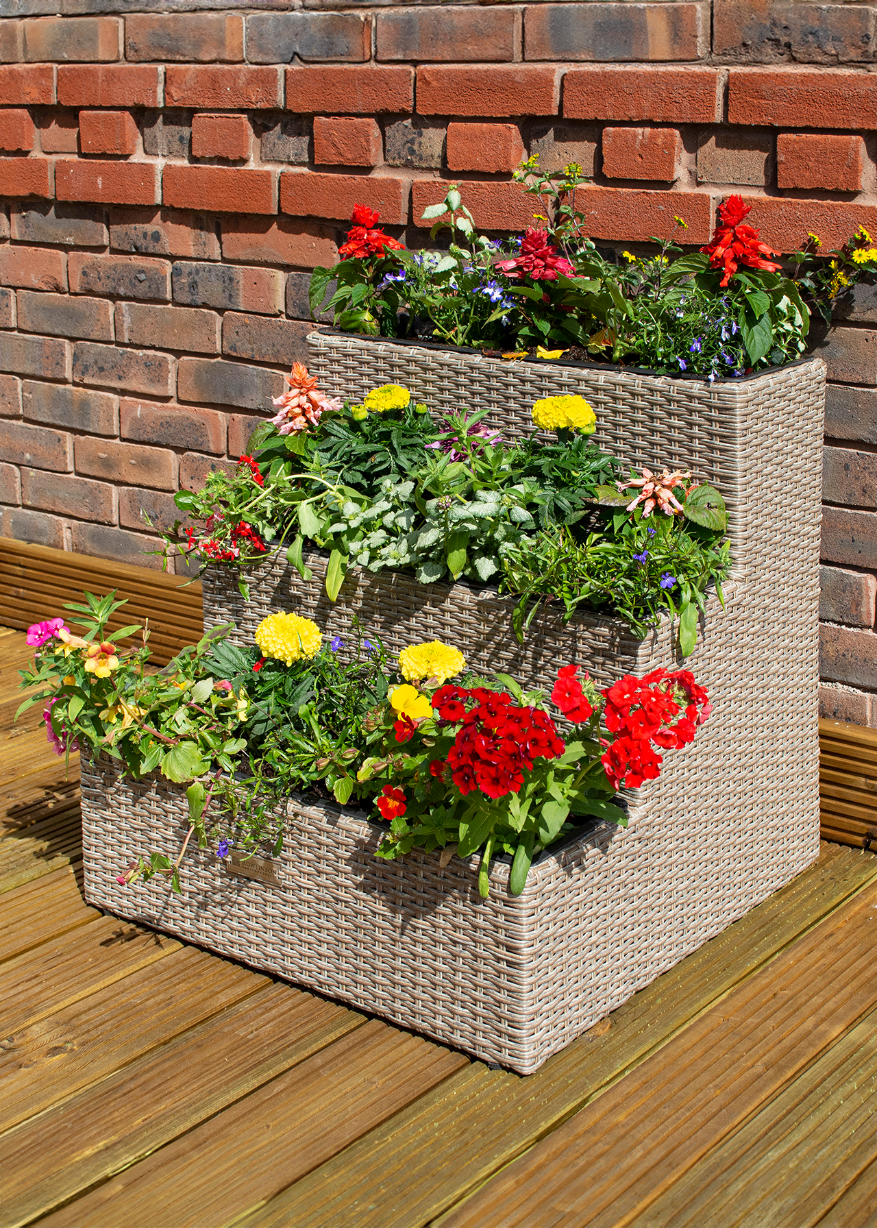 Tier Rattan Planter Natural