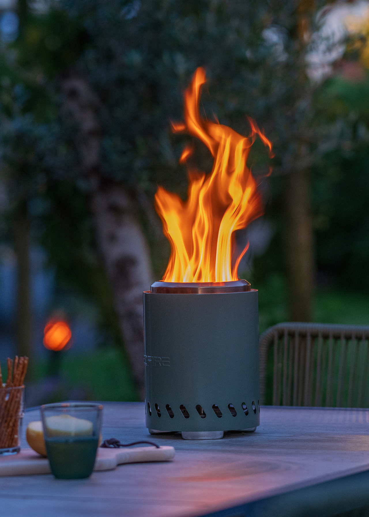 RedFire Volcano Pellet Tabletop Fire Pit Small Olive Green
