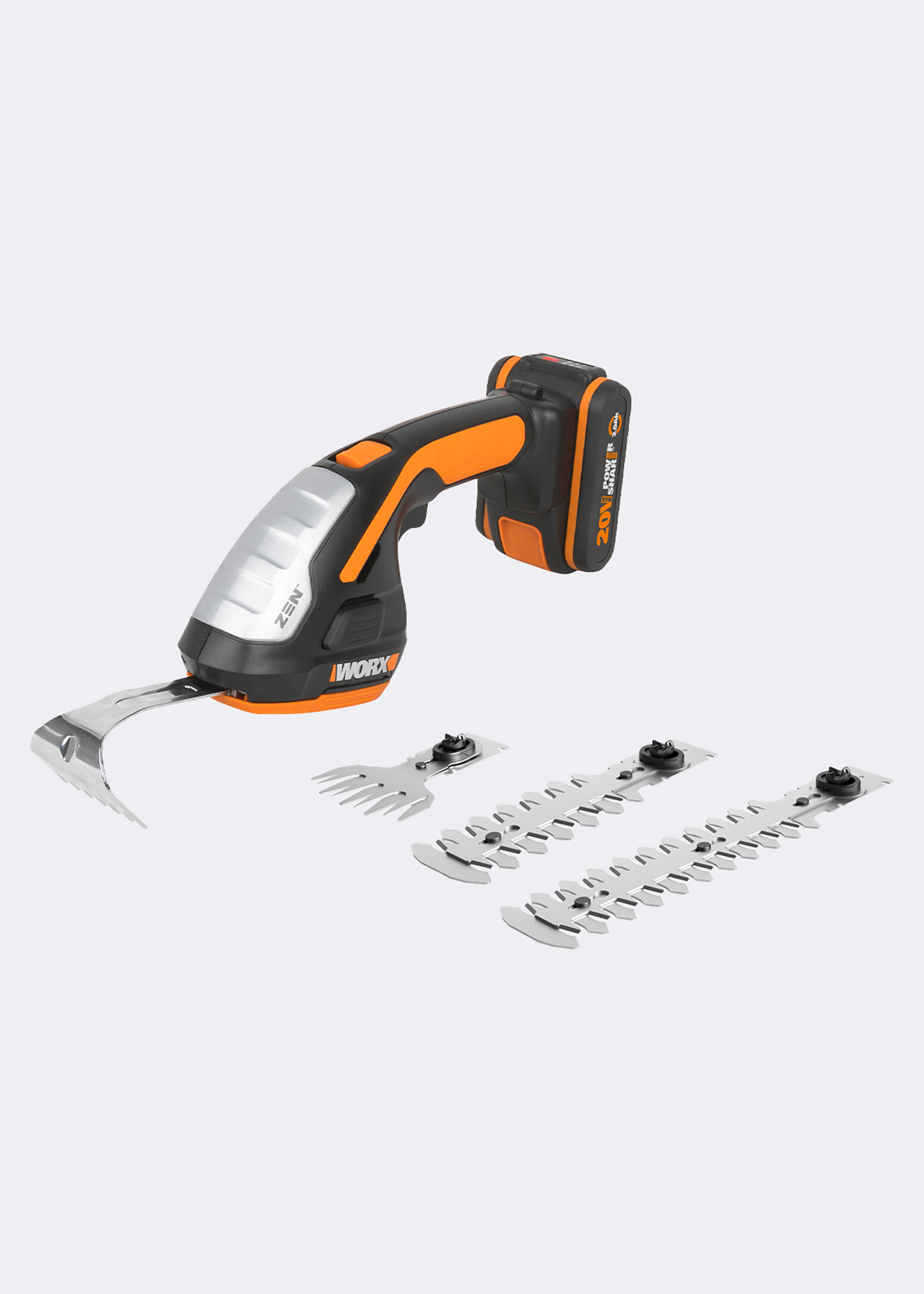 Worx 20V Cordless 4-in-1 ZEN Grass & Shrub Shears with Batte