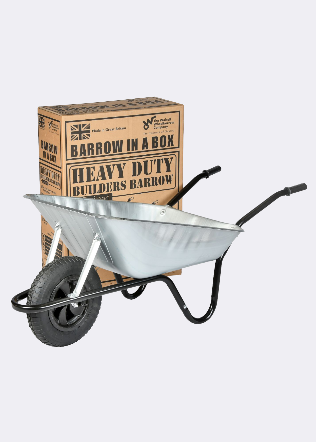 Easi-Load 85L Galvanised Steel Pneumatic Wheelbarrow