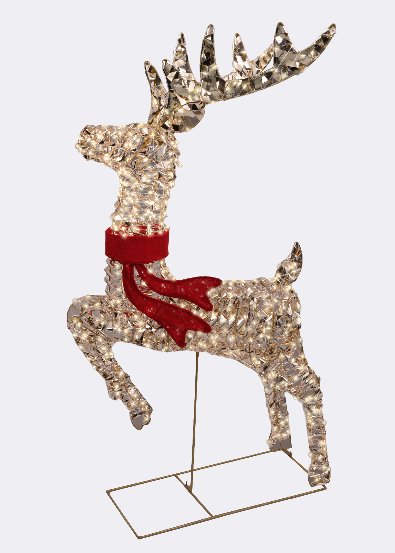 Micro Warm White LED Gold Reindeer Outdoor Light 1m