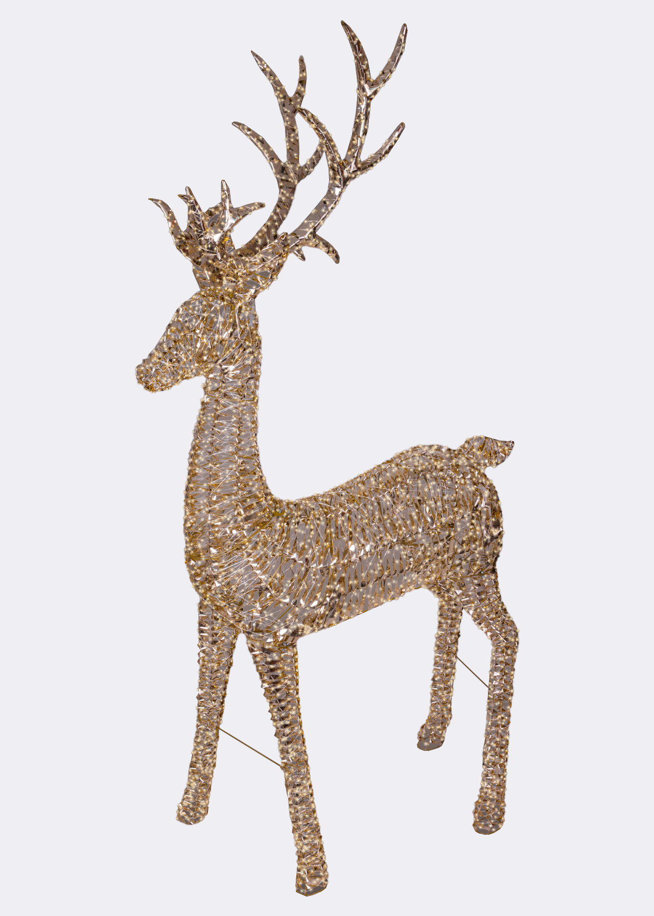 Micro Warm White LED Gold Reindeer Outdoor Light 2.7m