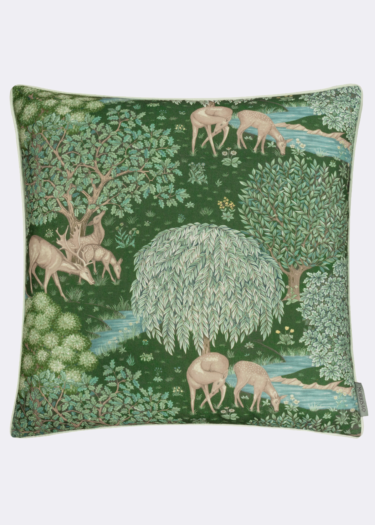 William Morris Brook Cushion 55x55cm Green