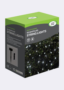 50 Cool White Solar LED String Lights