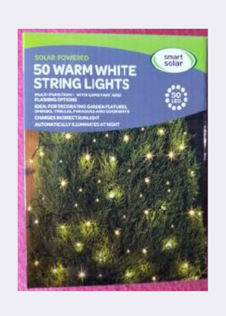 50 Warm White Solar LED String Lights