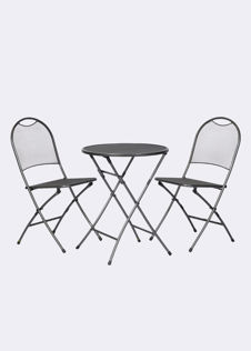Lisbon 2 Seater Bistro Set Grey
