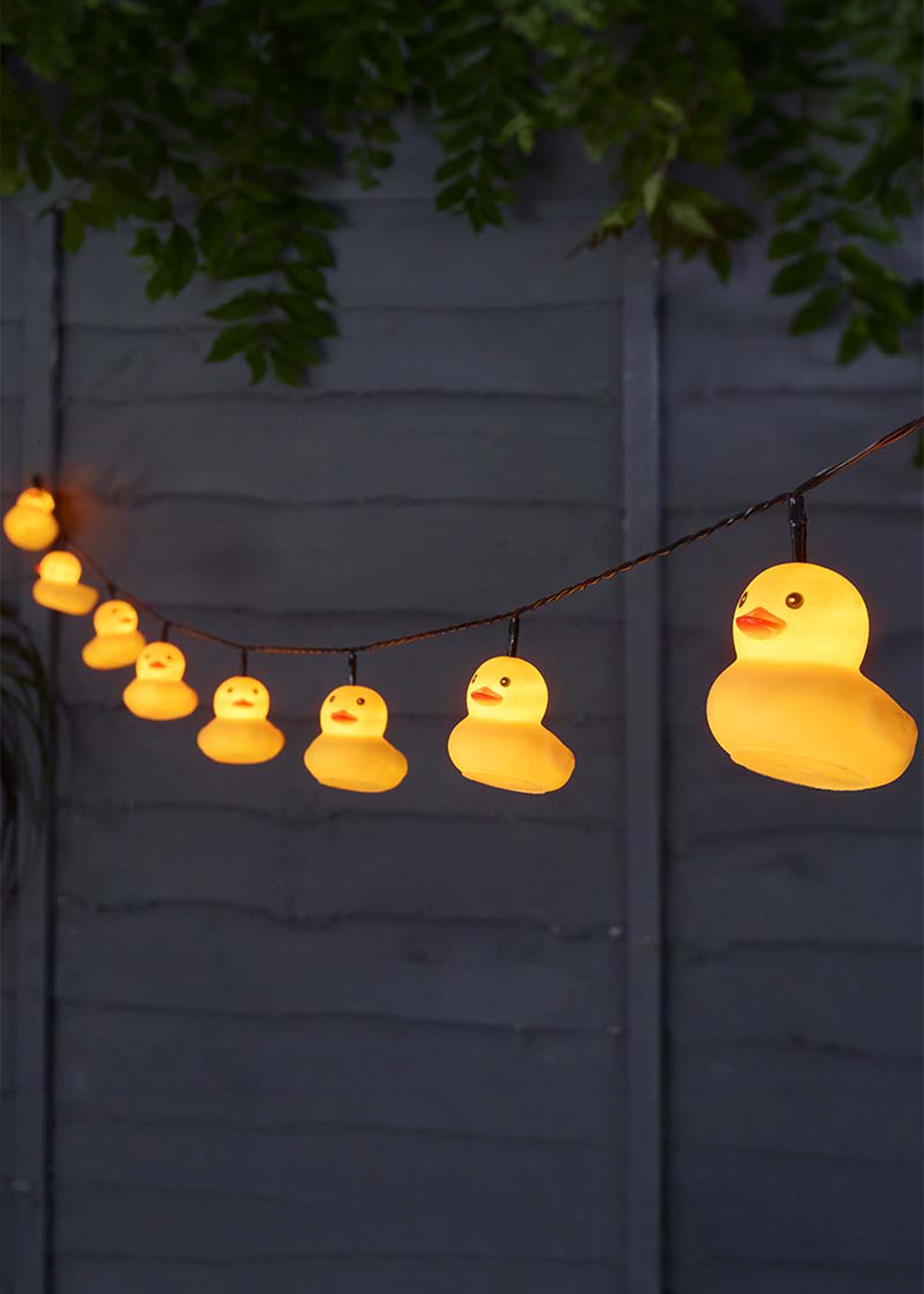 Set of 10 Rubber Duck Solar String Lights
