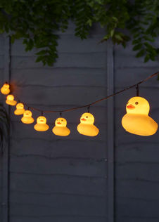 Set of 10 Rubber Duck Solar String Lights