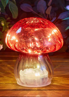 Crystal Shroom Solar Light-Up Decoration