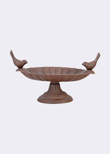 Cast Iron Bird Bath With 2 Bird Decorations