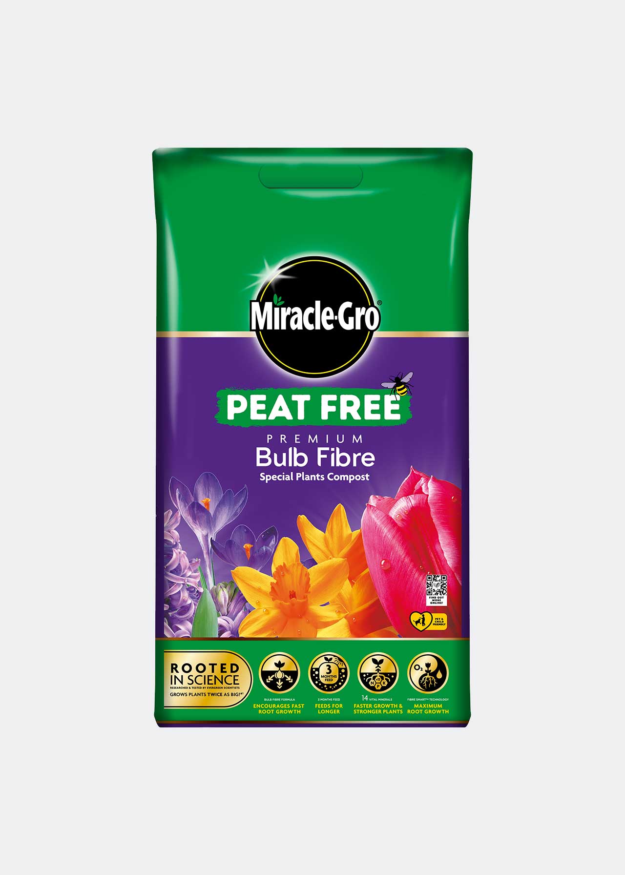 Miracle Gro Bulb Fibre 20l Enriched Compost Suitable For Outdoor And Indoor Use