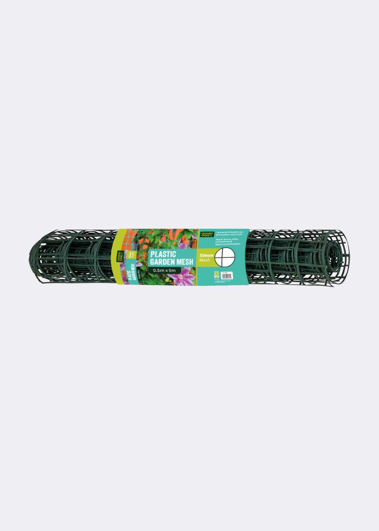 50mm Green Plastic Garden Mesh 0.5m x 5m- Pre-Pack