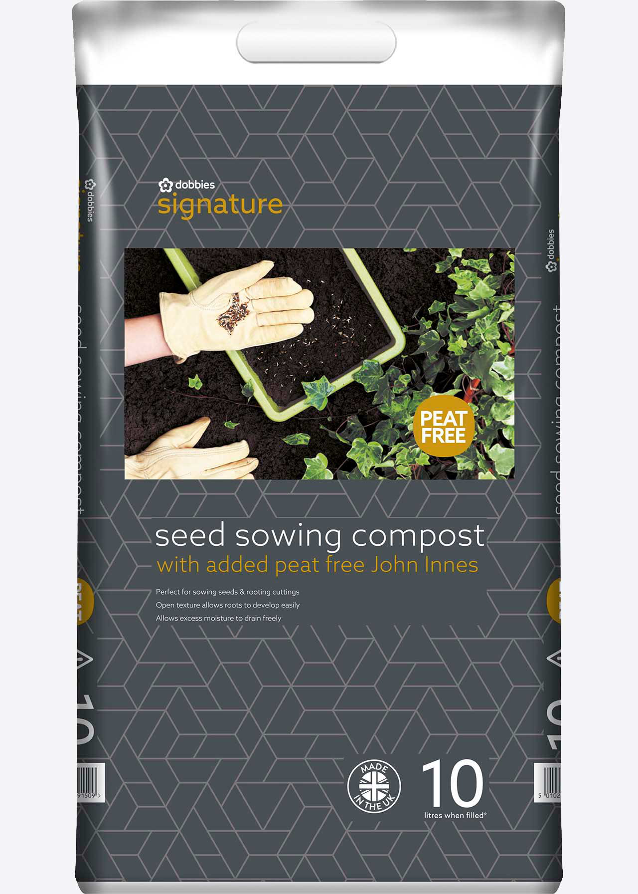 10L Dobbies Peat Free Seed Sowing Compost + JI