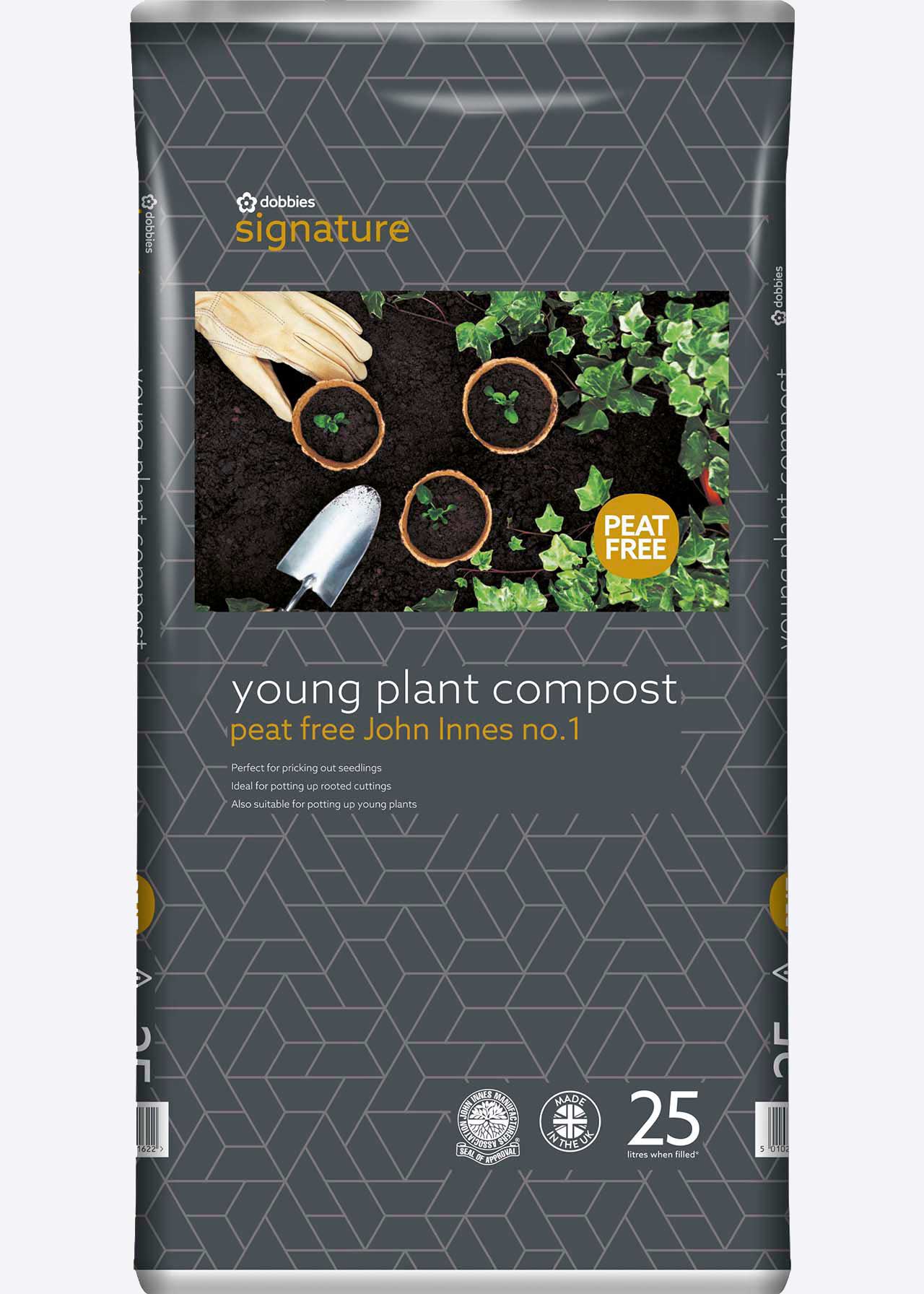 25L Dobbies Peat Free No 1 Young Plant Compost +JI