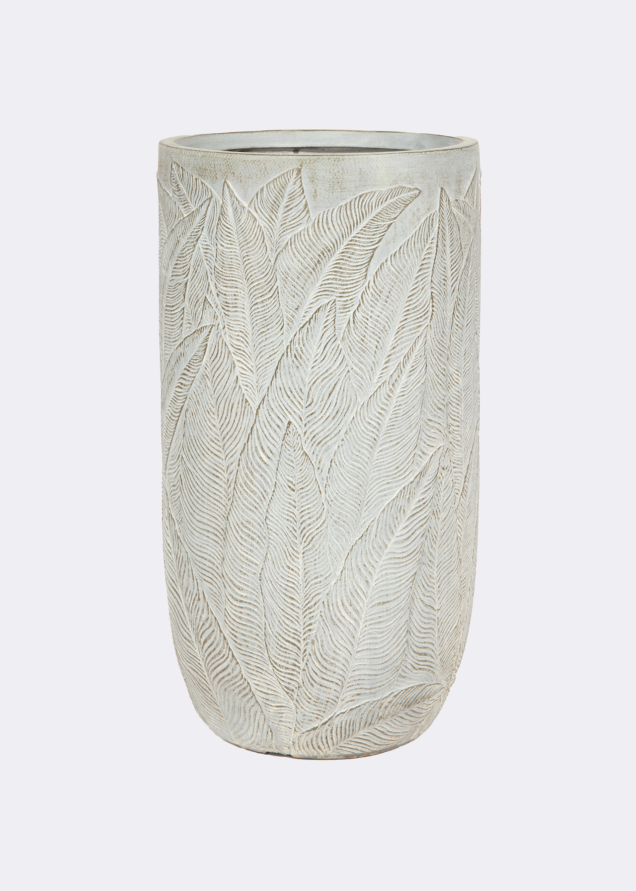 Leaf Print Tall Outdoor Pot 24cm