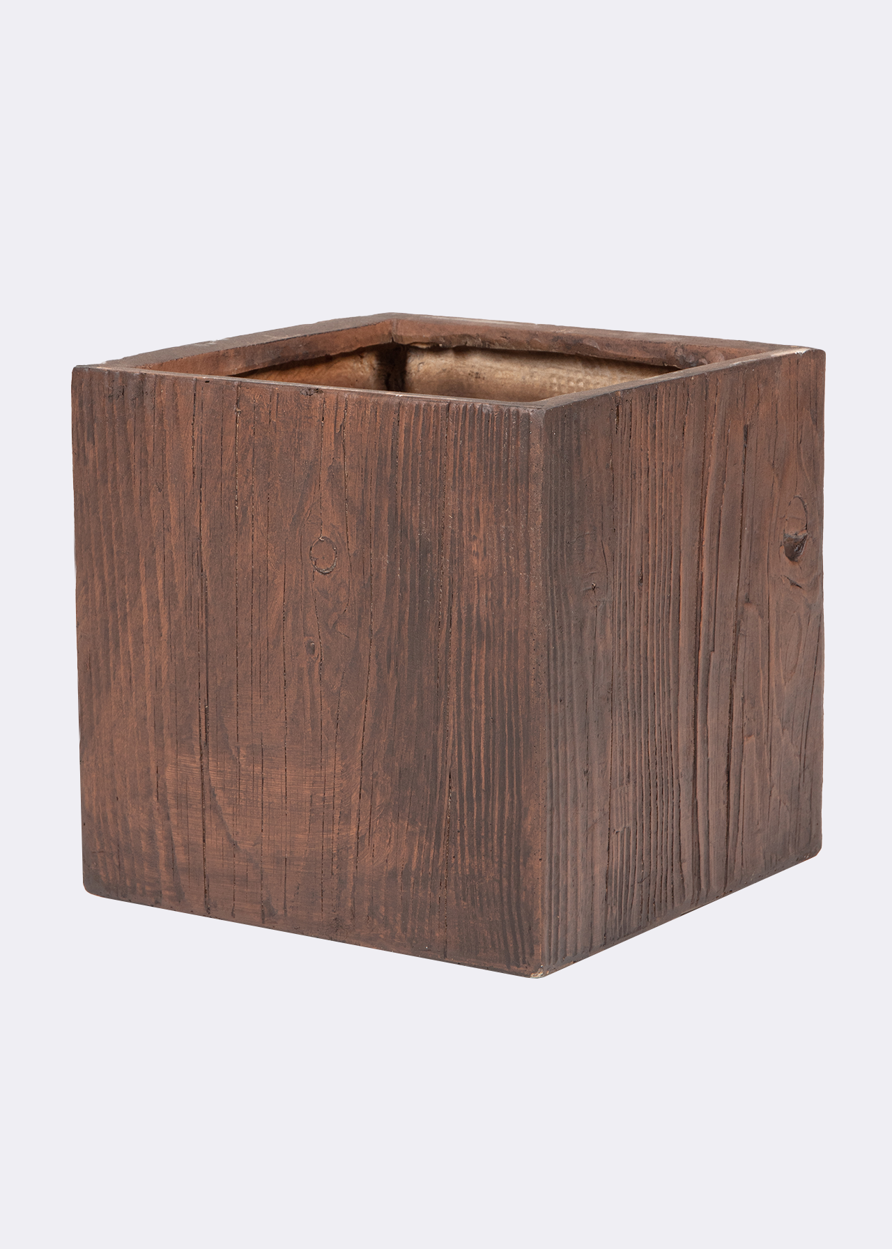 Wood Effect Square Outdoor Pot 30cm