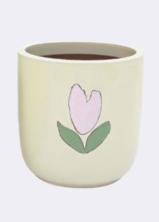 Emma Pink Flower Pot 31cm Yellow