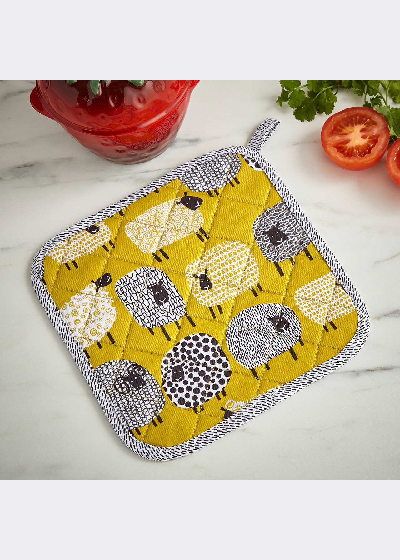 Dotty Sheep Cotton Pot Mat