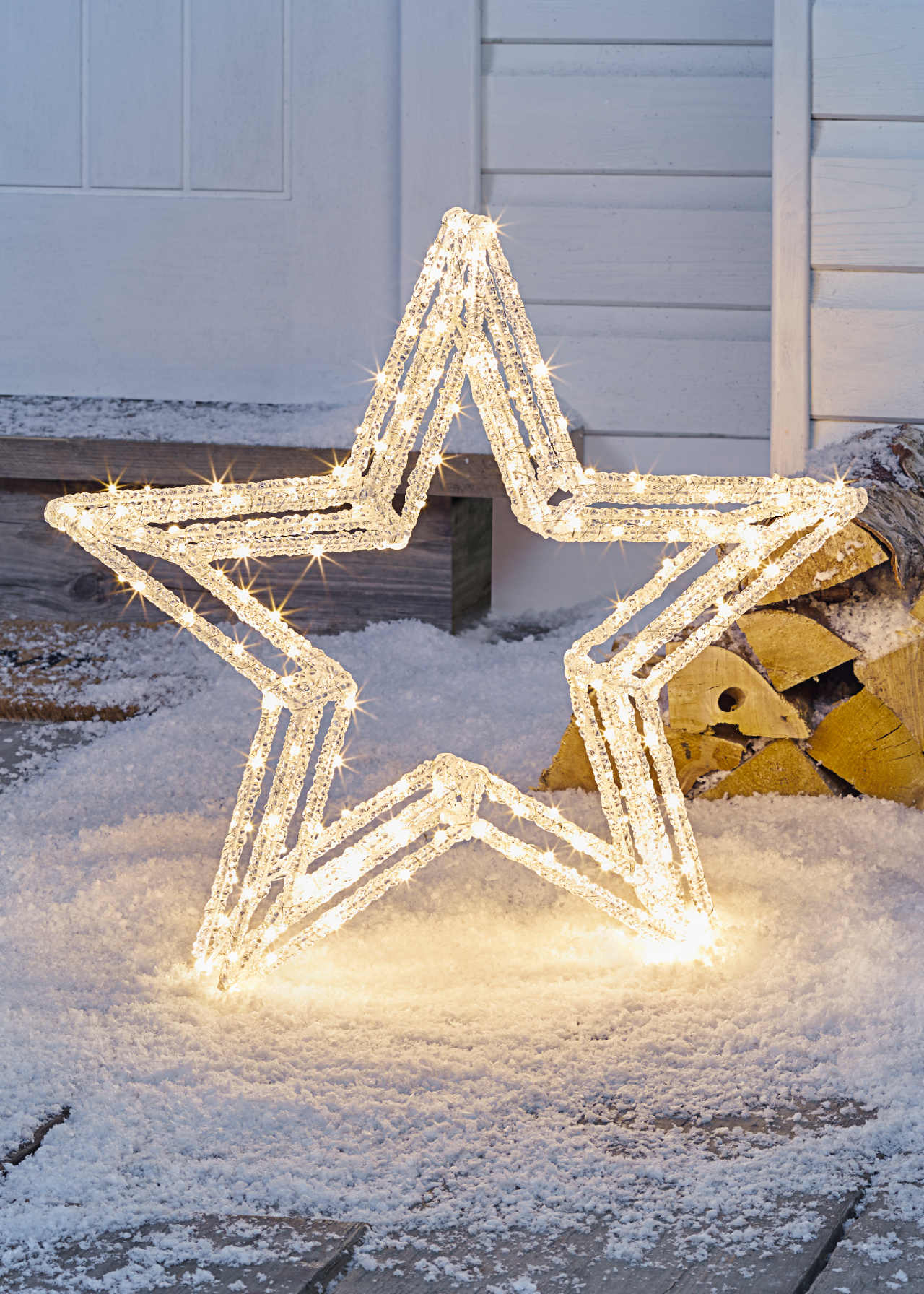 Warm White LED Acrylic Crystal Star Light 43cm