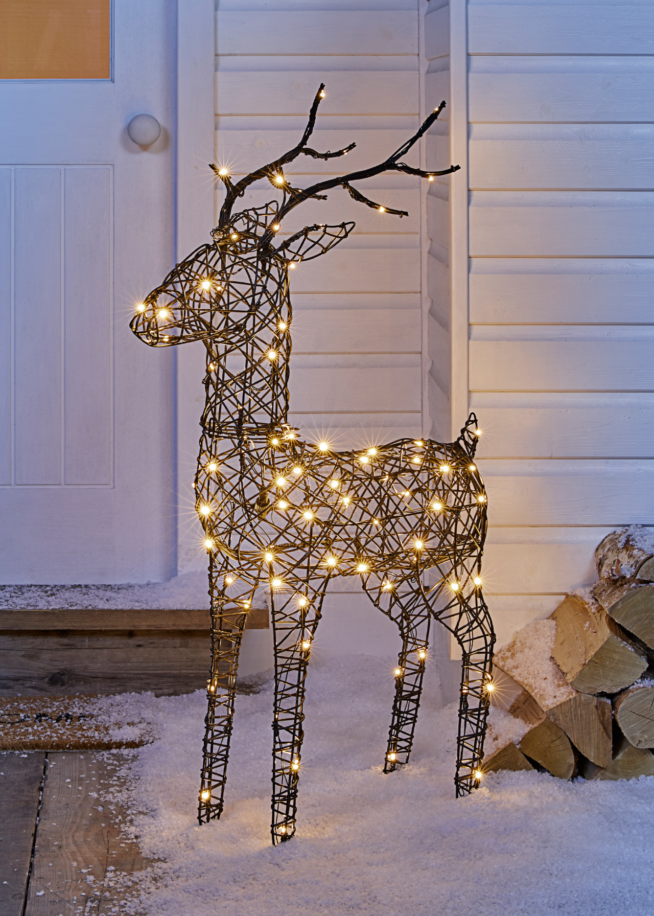 Standing Reindeer Black Standing Reindeer Light 1m