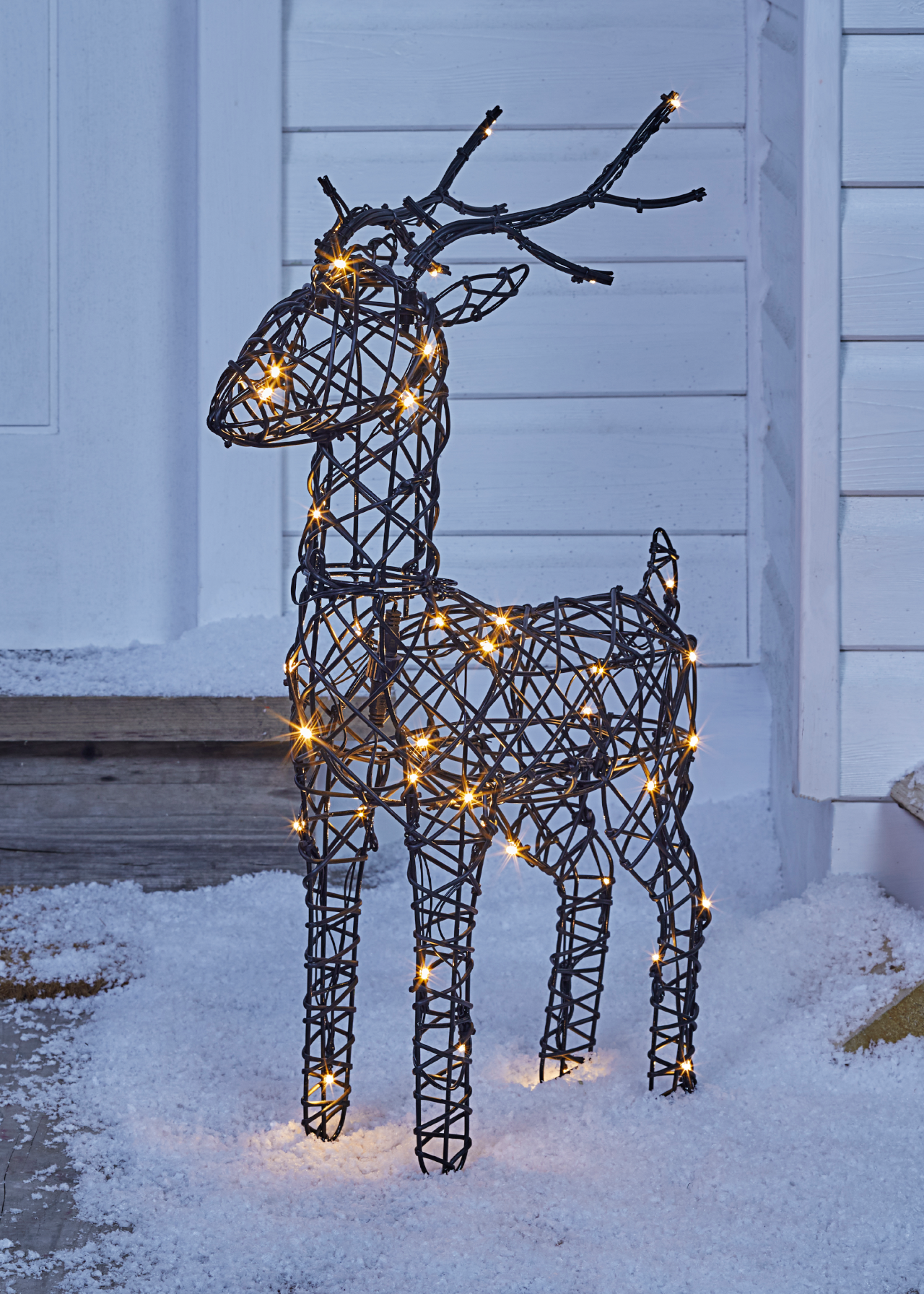Black Standing Reindeer Outdoor Light 70cm