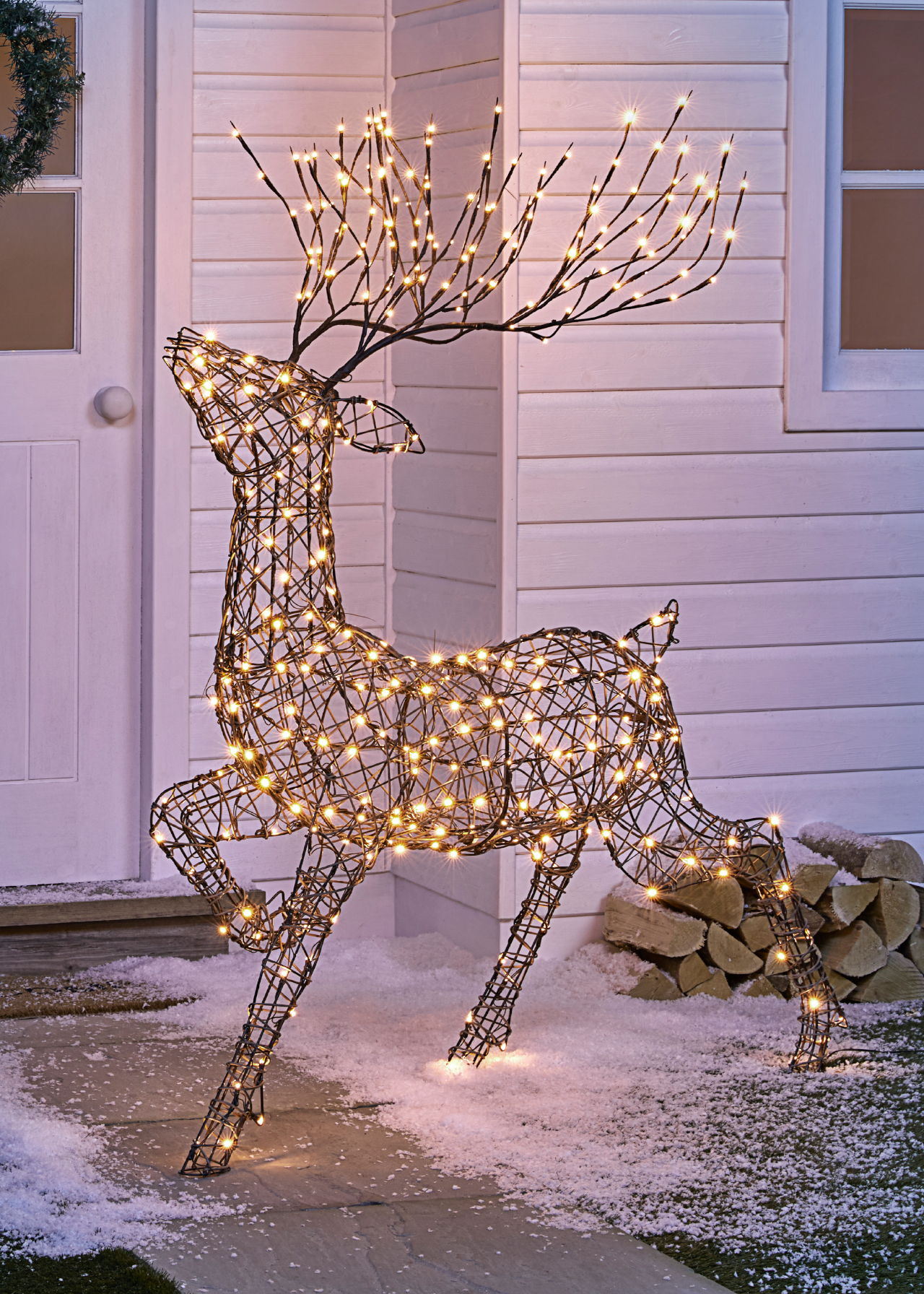 Illuminated Wicker Reindeer Outdoor Light 1.4m