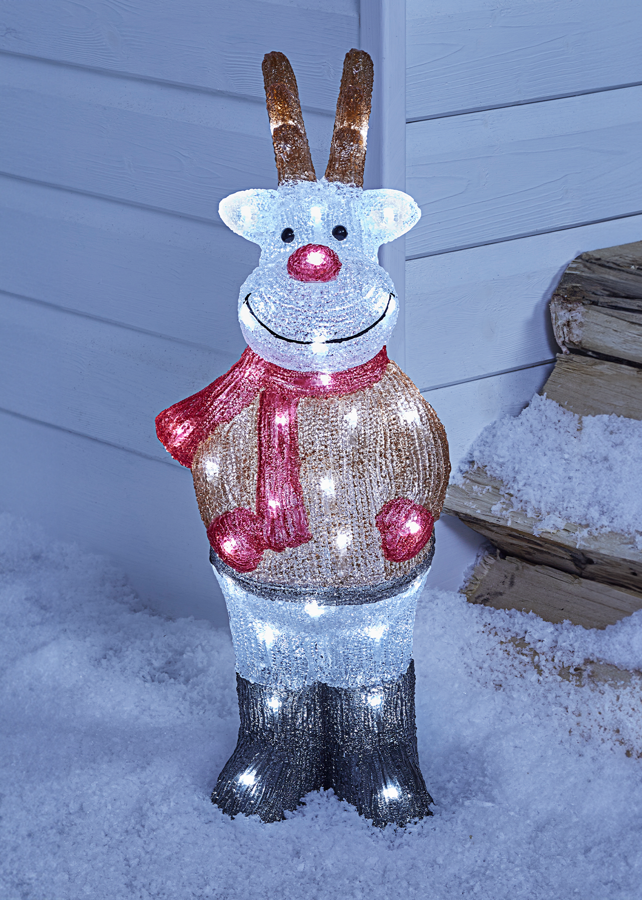 White LED Acrylic Standing Deer Light