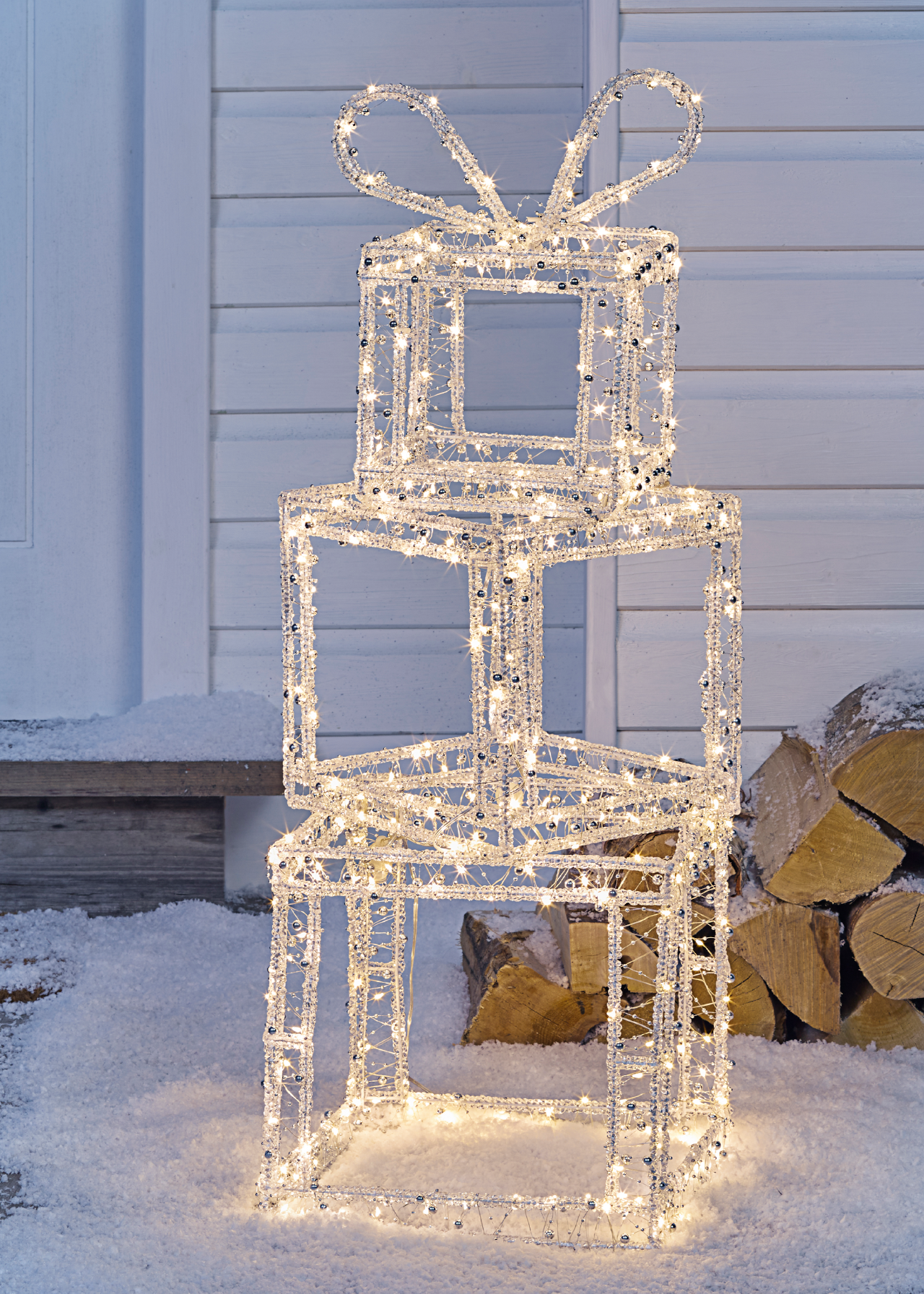 Set Of 3 Crystal Present LED Lights