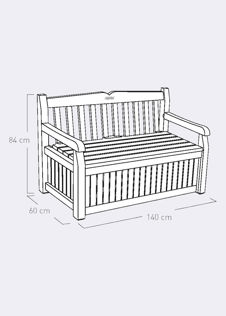 Keter Eden 265L Storage Bench Grey
