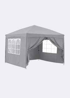 Entry Pop Up Gazebo With Sides 260x300x300cm Grey