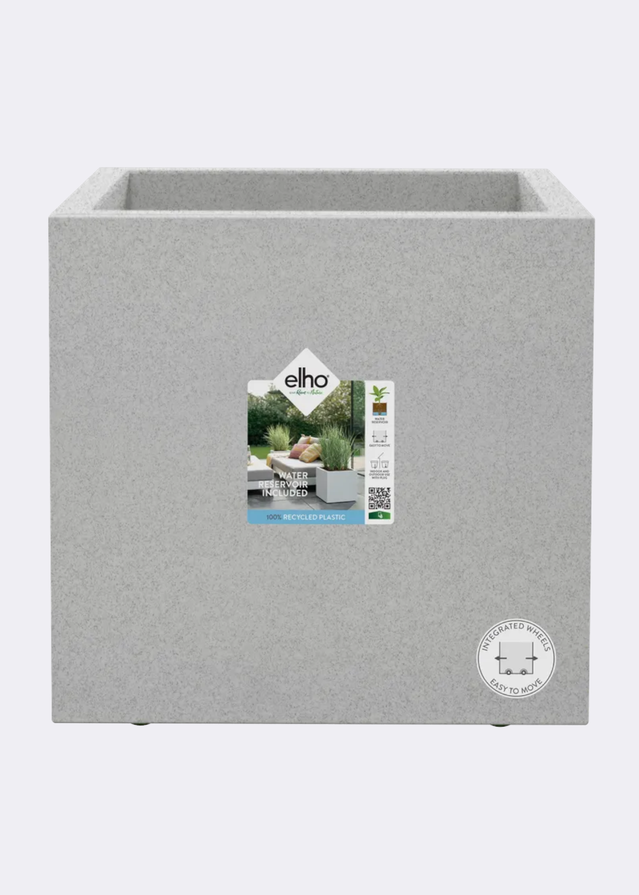 Elho Vivo Next Square Planter 30cm Living Concrete