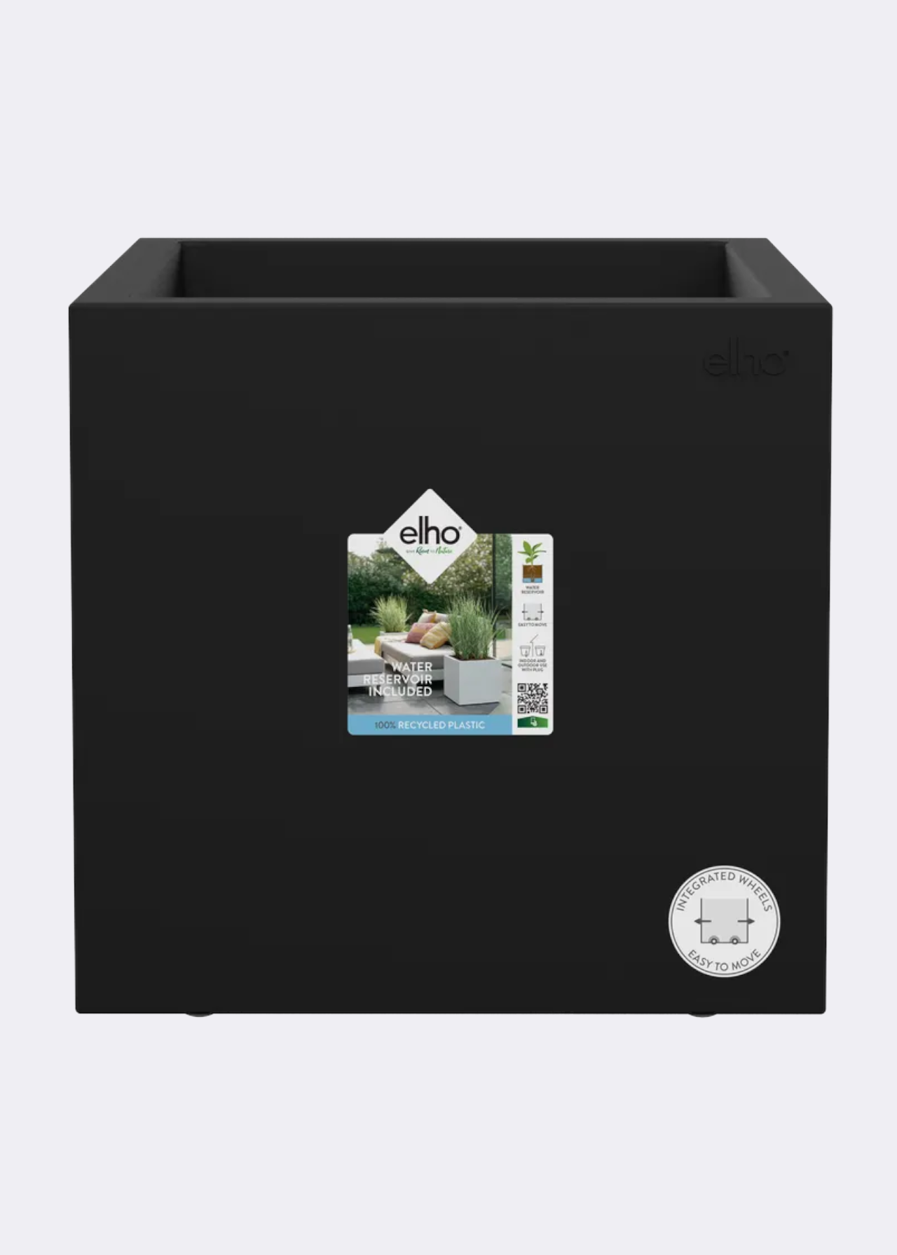 Elho Vivo Next Square Planter 30cm Living Black