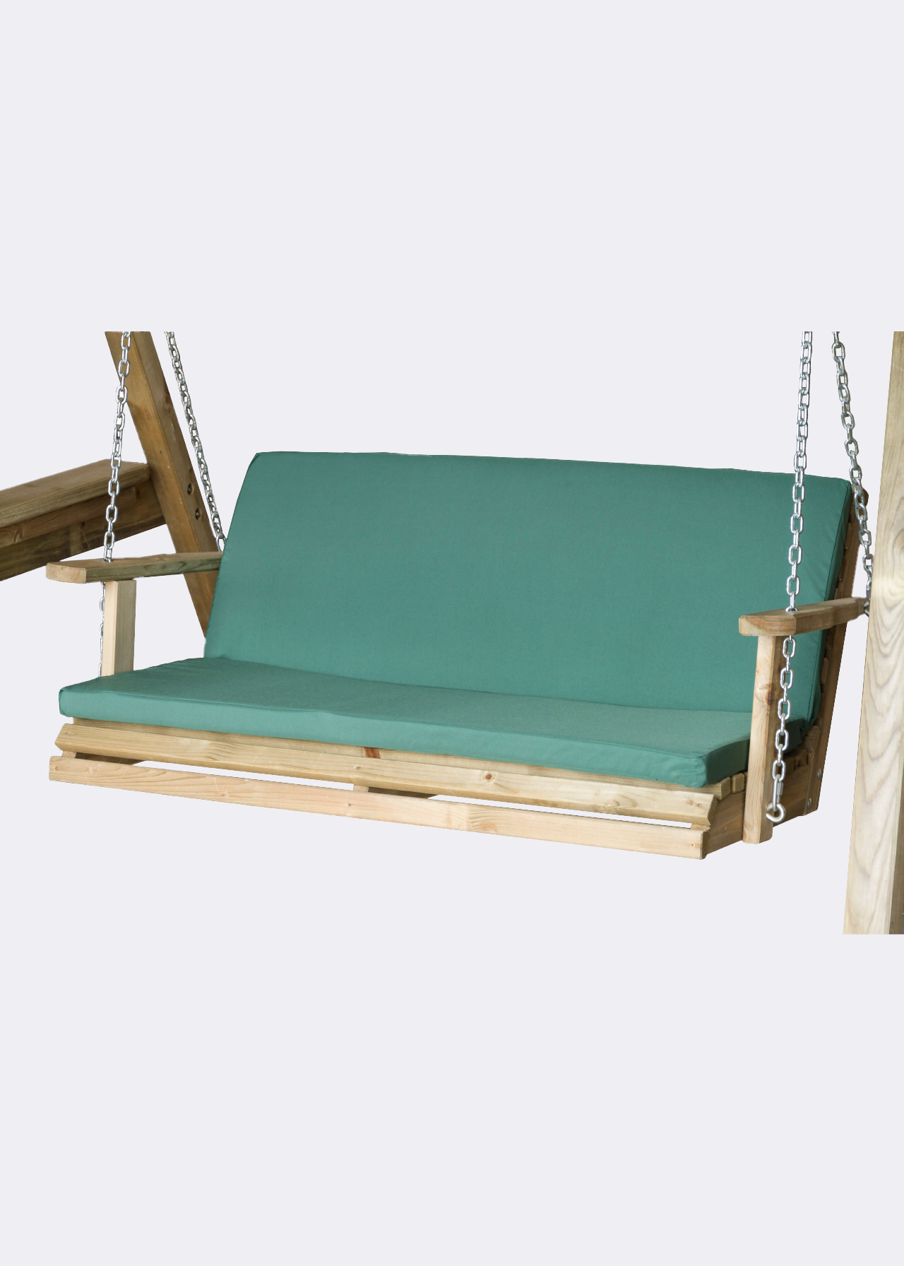 3 Seater Seat Pad With Back Green