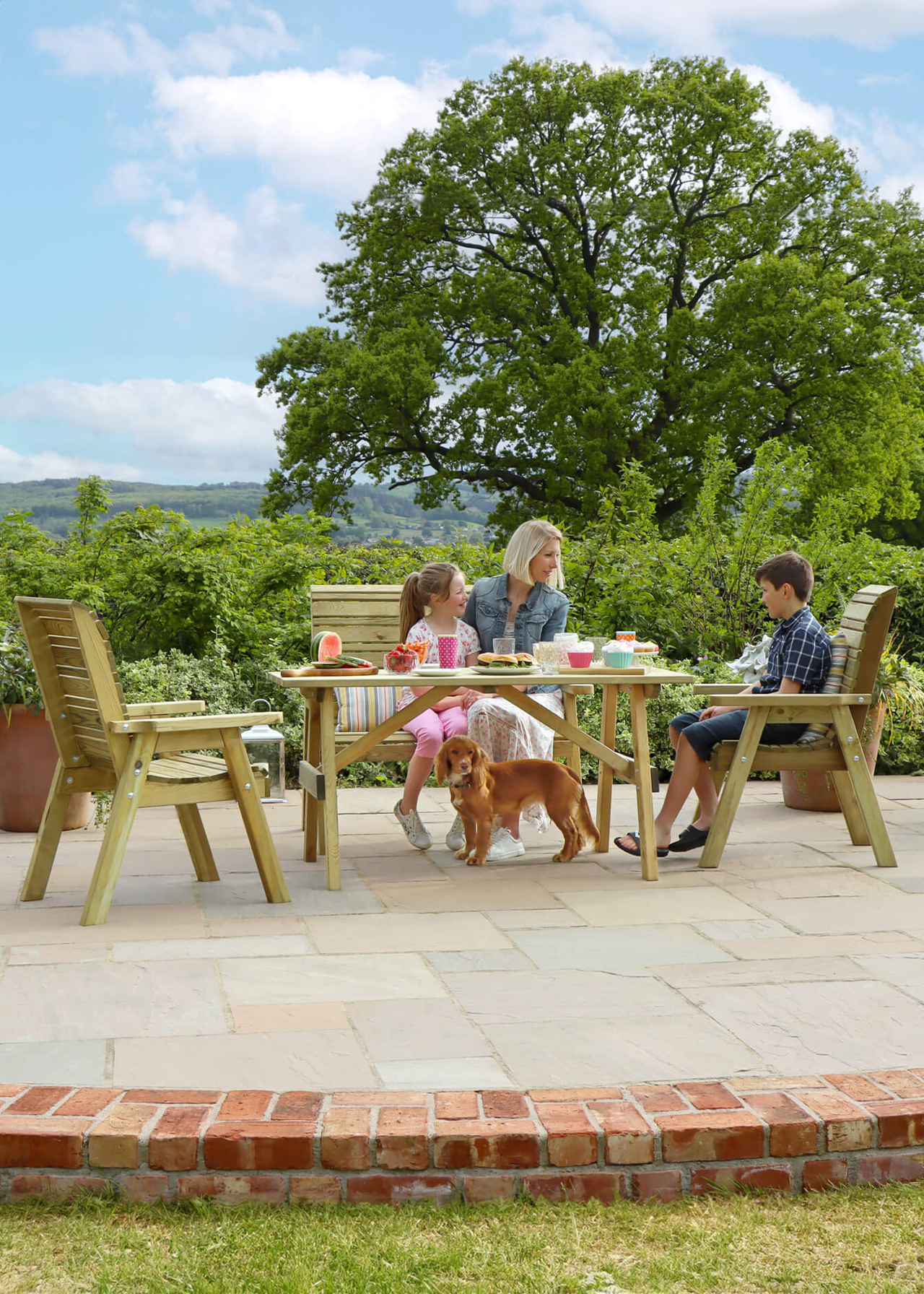 Freya 4 Seater Outdoor Wooden Dining Set
