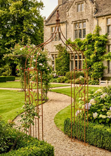 Imperial Traditional Bare Metal Garden Arch With Ground Spik