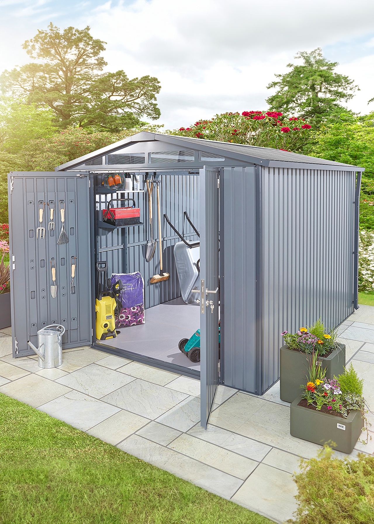 Alton Garden Shed 3 x 2.49 x 2.2m Grey