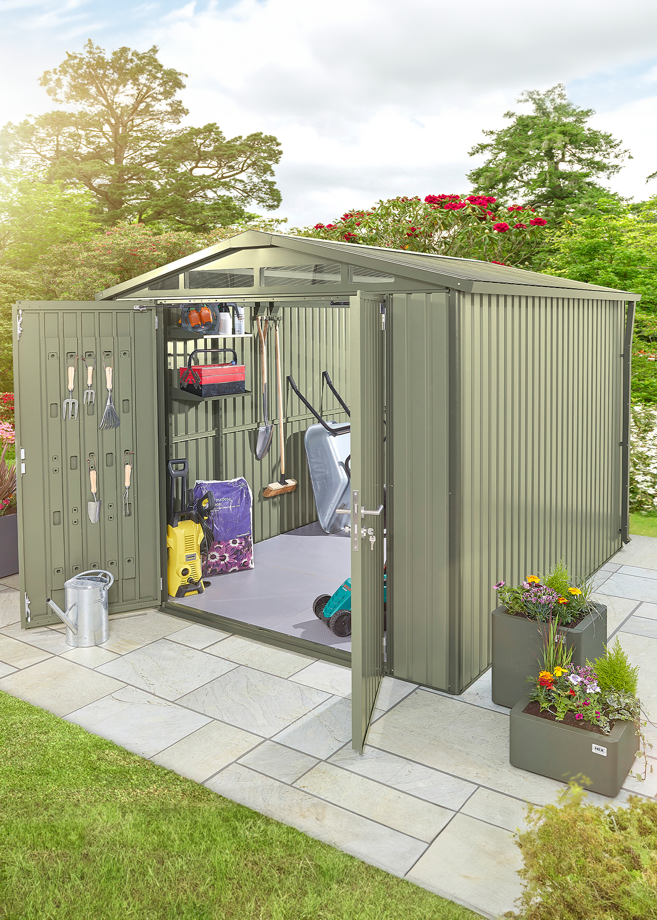 Alton Garden Shed 2.12 x 1.89 x 2.4m Green