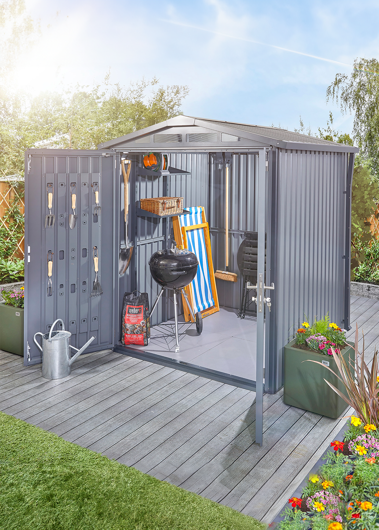 Alton Garden Shed 1.8 x 1.89 x 2.12m Grey