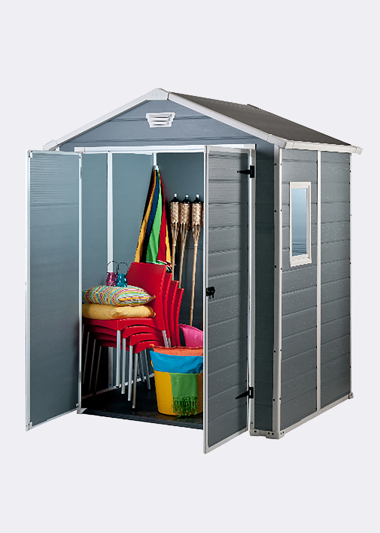 Keter Manor 6x5 Resin Garden Shed In Grey