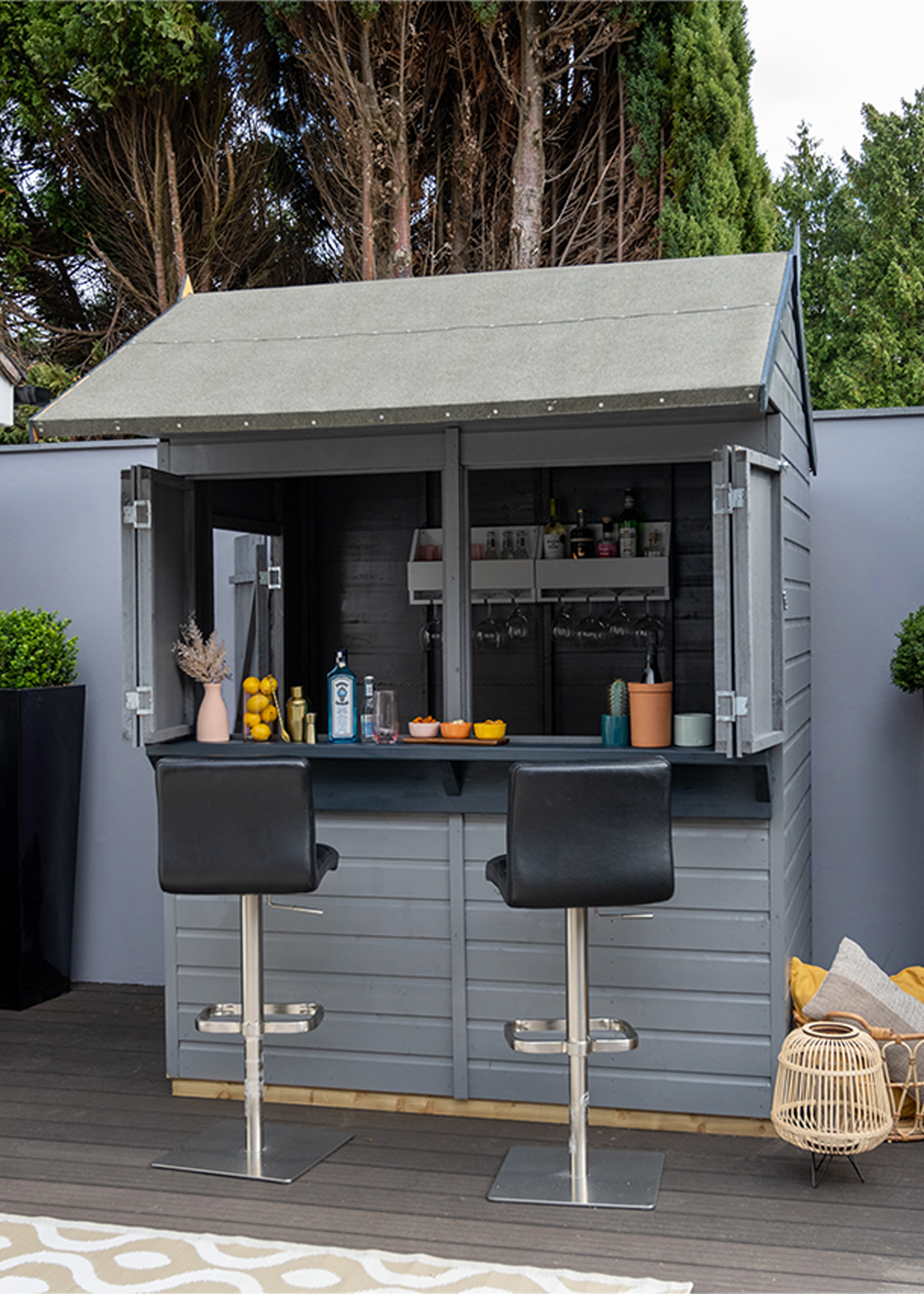 Shiplap 4x6 Reverse Apex Garden Bar (Installed)