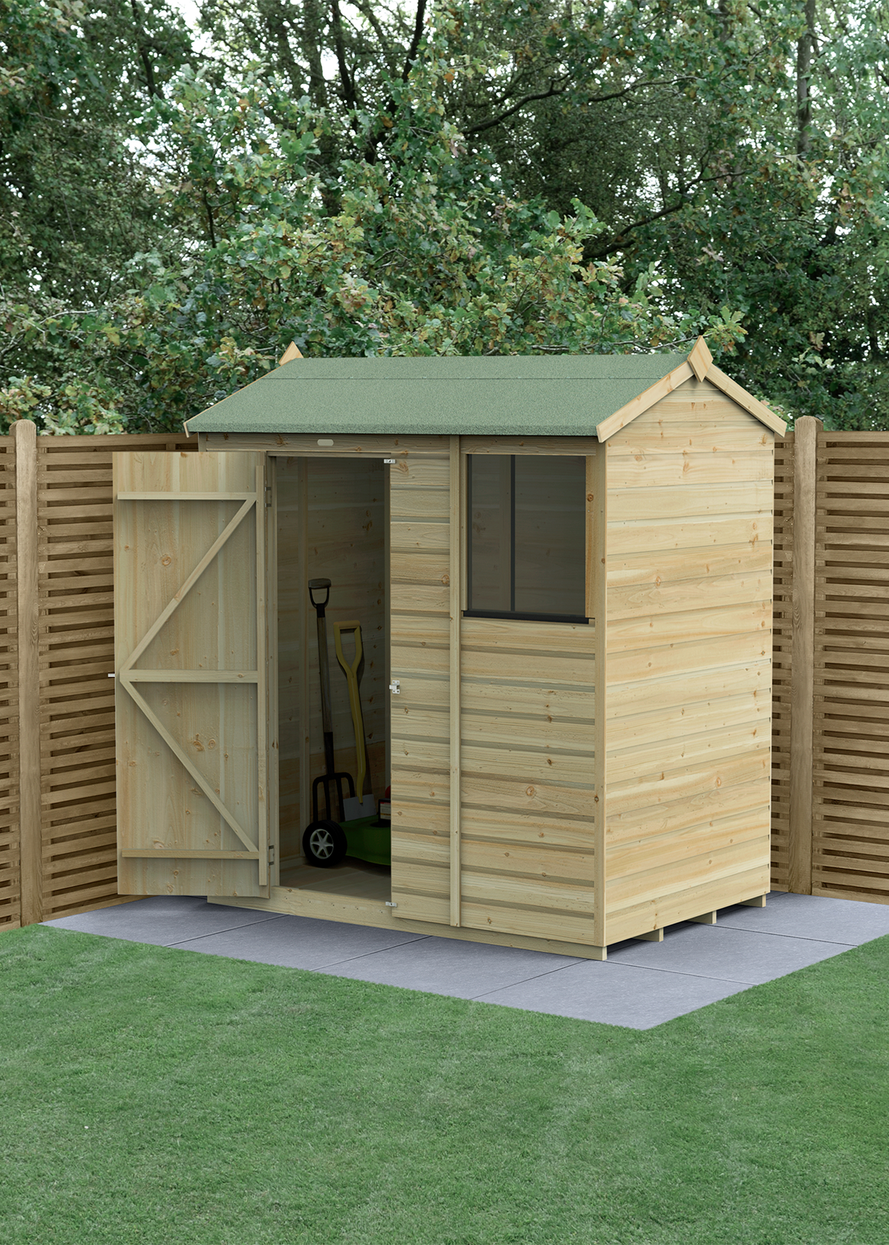 Beckwood 6x4 Reverse Apex Shed With 1 Window (Installed)