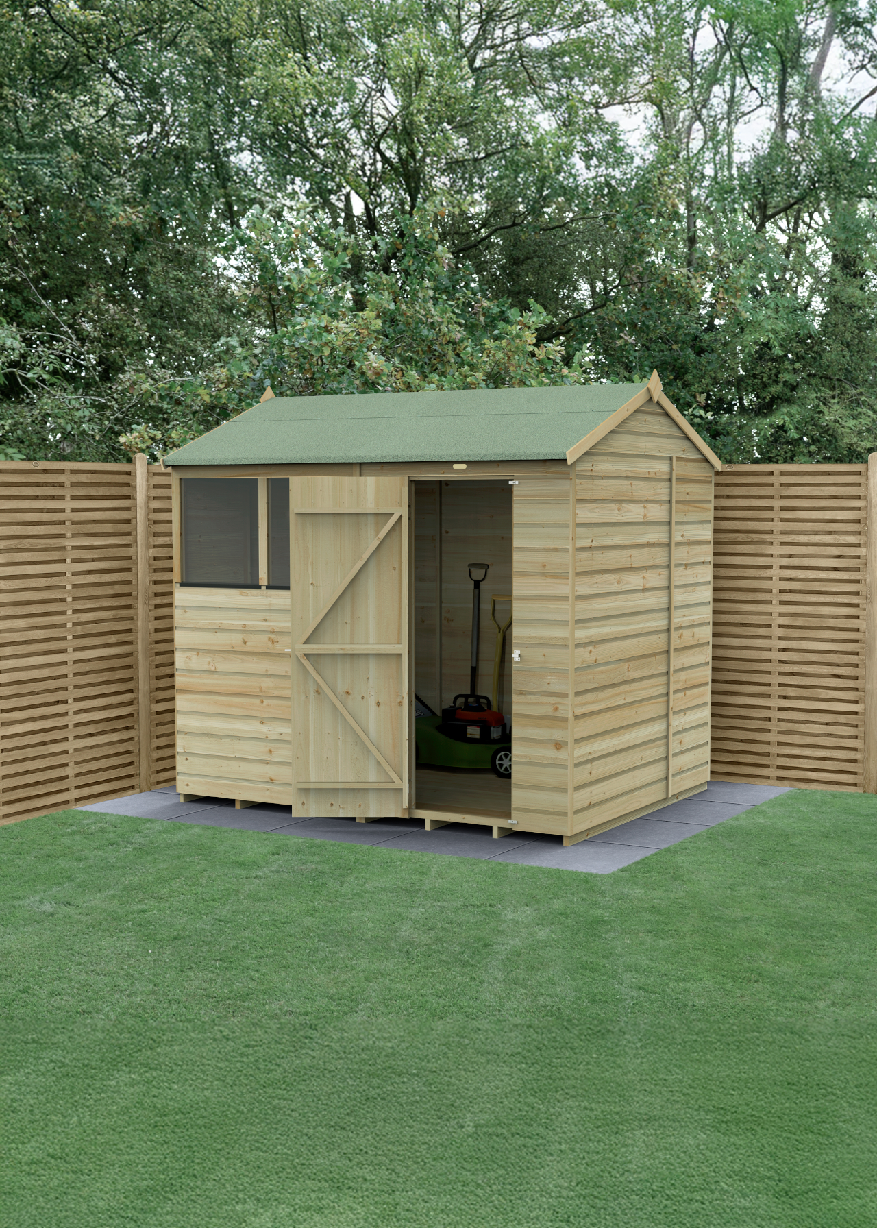 Beckwood 8x6 Reverse Apex Shed With 2 Windows (Installed)